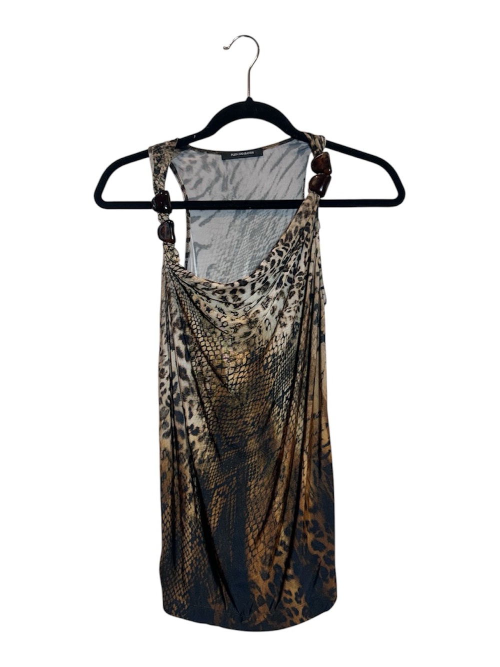 Plein Sud Tank Animal Print Dress - Brown, Black